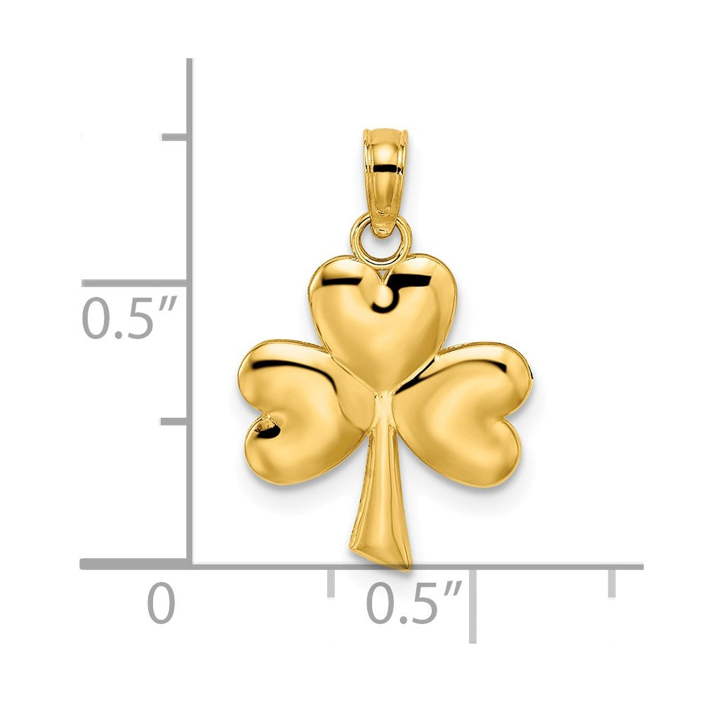 14k Yellow Gold 18.55 mm 3-Leaf Clover Charm (0.95 grams)