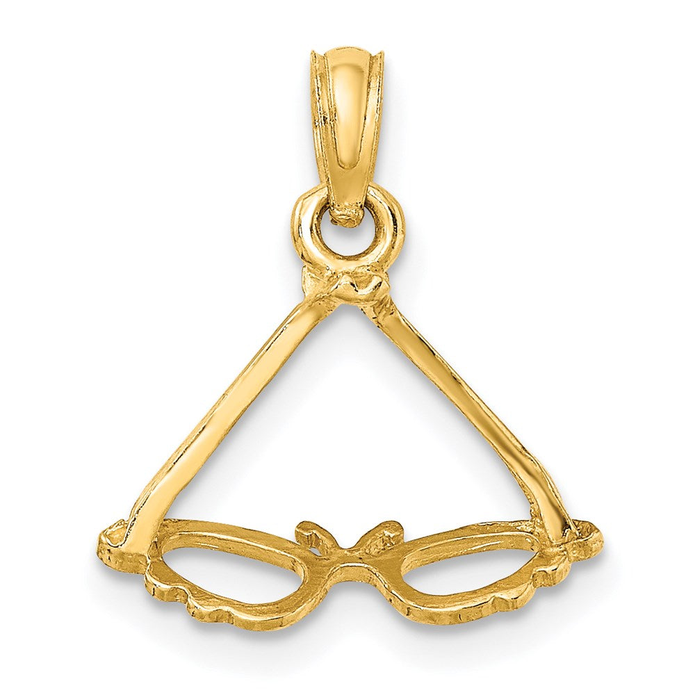 14k Yellow Gold 15.9 mm 3-D Polished Butterfly Sunglasses Charm (0.68 grams)