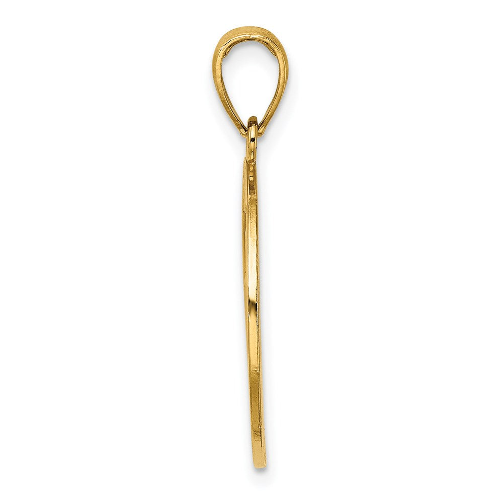 14k Yellow Gold 19.5 mm CHICAGO Skyline On Round Disc Charm (1.99 grams)