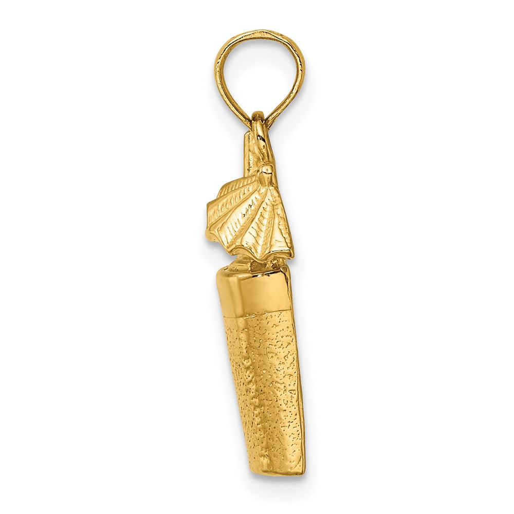 14k Yellow Gold 12.65 mm Cocktail Drink w/ Umbrella Charm (1.92 grams)