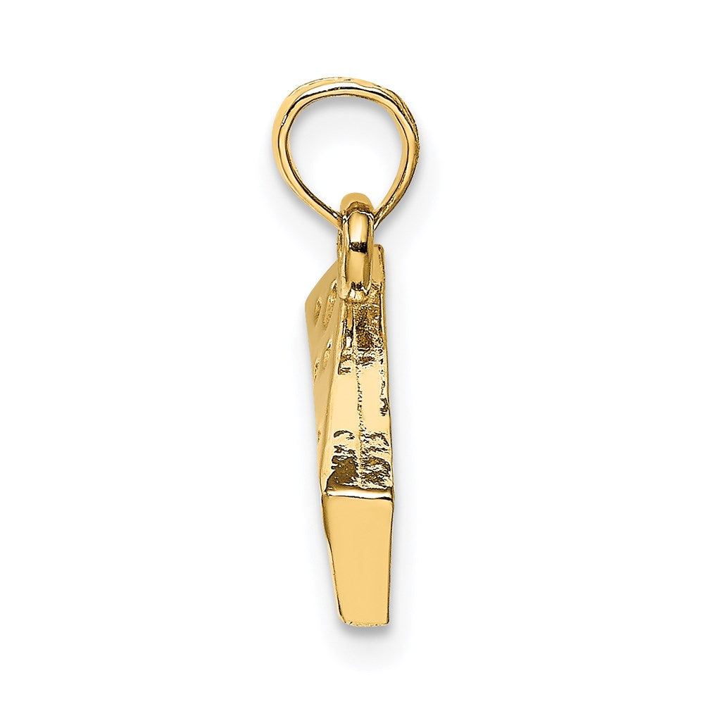 14k Yellow Gold 15.7 mm Cheese Wedge Charm (2.09 grams)