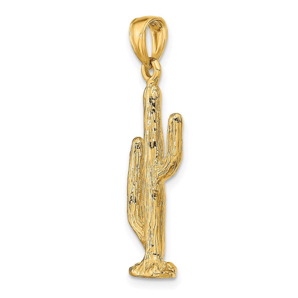 14k Yellow Gold 9.96 mm 3-D Saguaro Cactus Charm (3.21 grams)