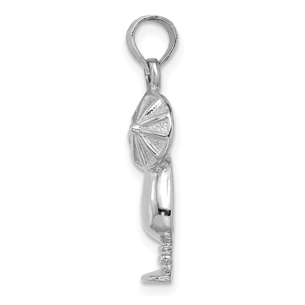14k White Gold 11.65 mm Polished Tropical Drink Charm (1.63 grams)