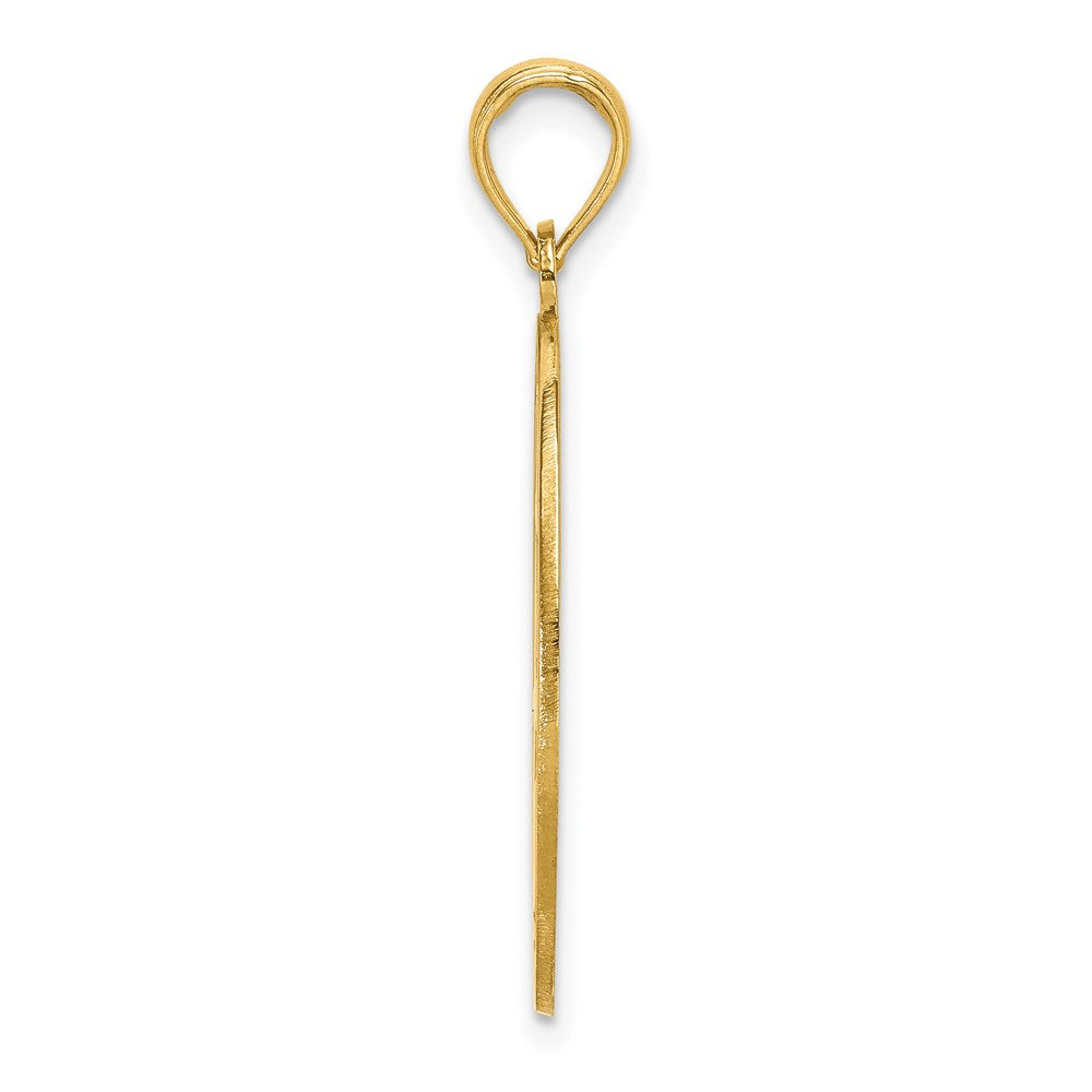 14k Yellow Gold 18.2 mm Chinese Love Symbol In Engraved Oval Frame Charm (1.94 grams)