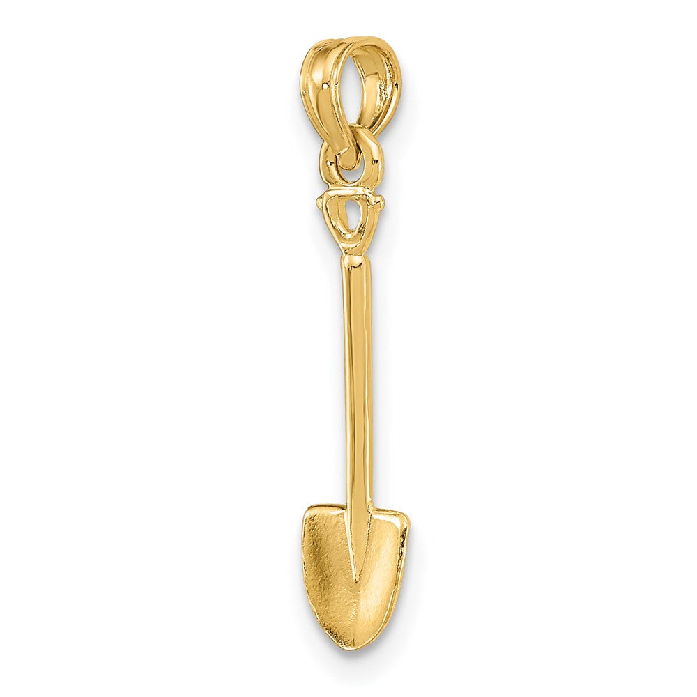 14k Yellow Gold 5 mm 3-D Polished Shovel Garden Tool Charm (0.53 grams)