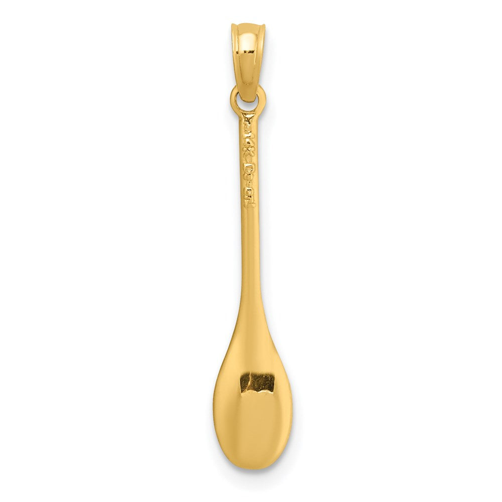 14k Yellow Gold 5.1 mm Polished 3-D Spoon Charm (0.62 grams)