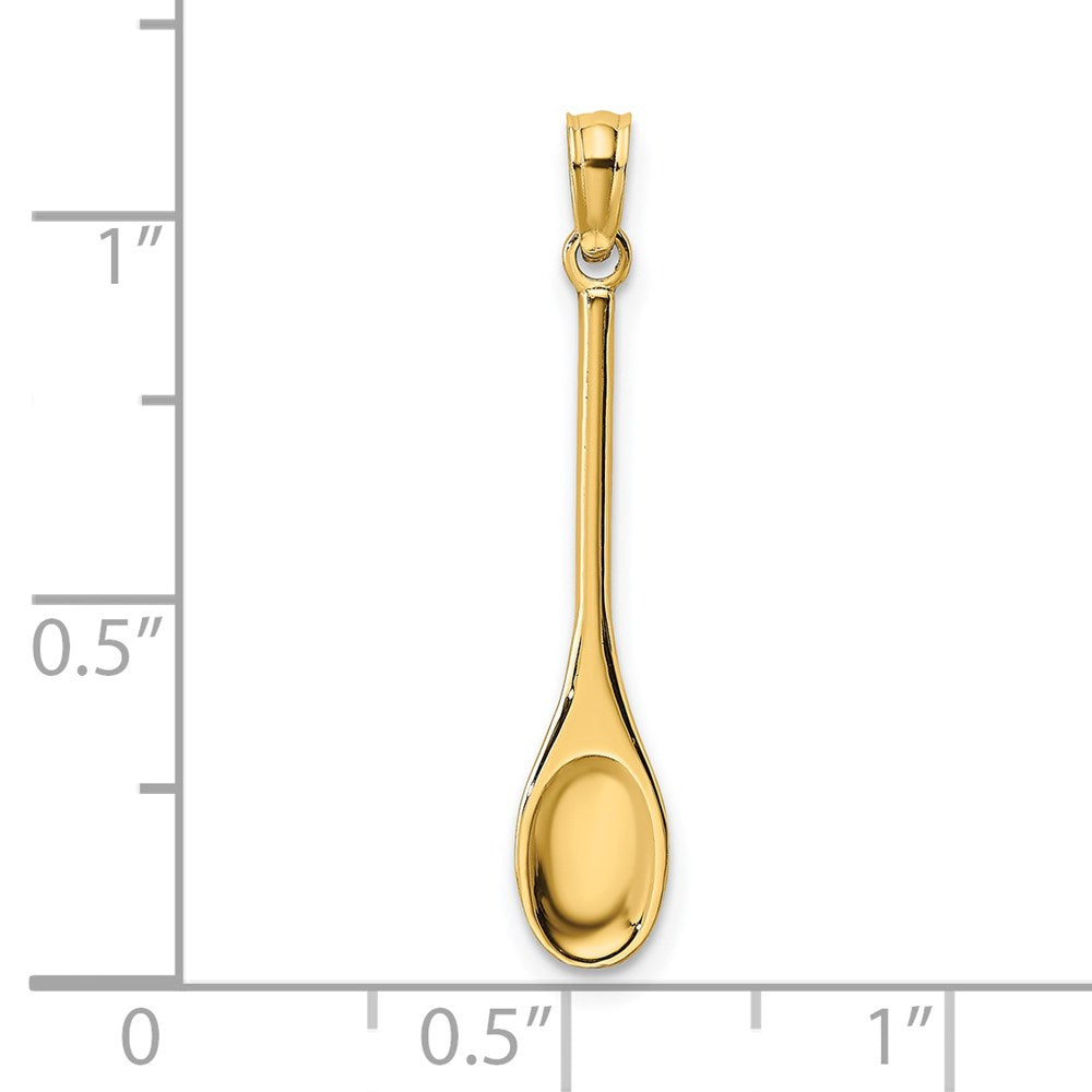 14k Yellow Gold 5.1 mm Polished 3-D Spoon Charm (0.62 grams)