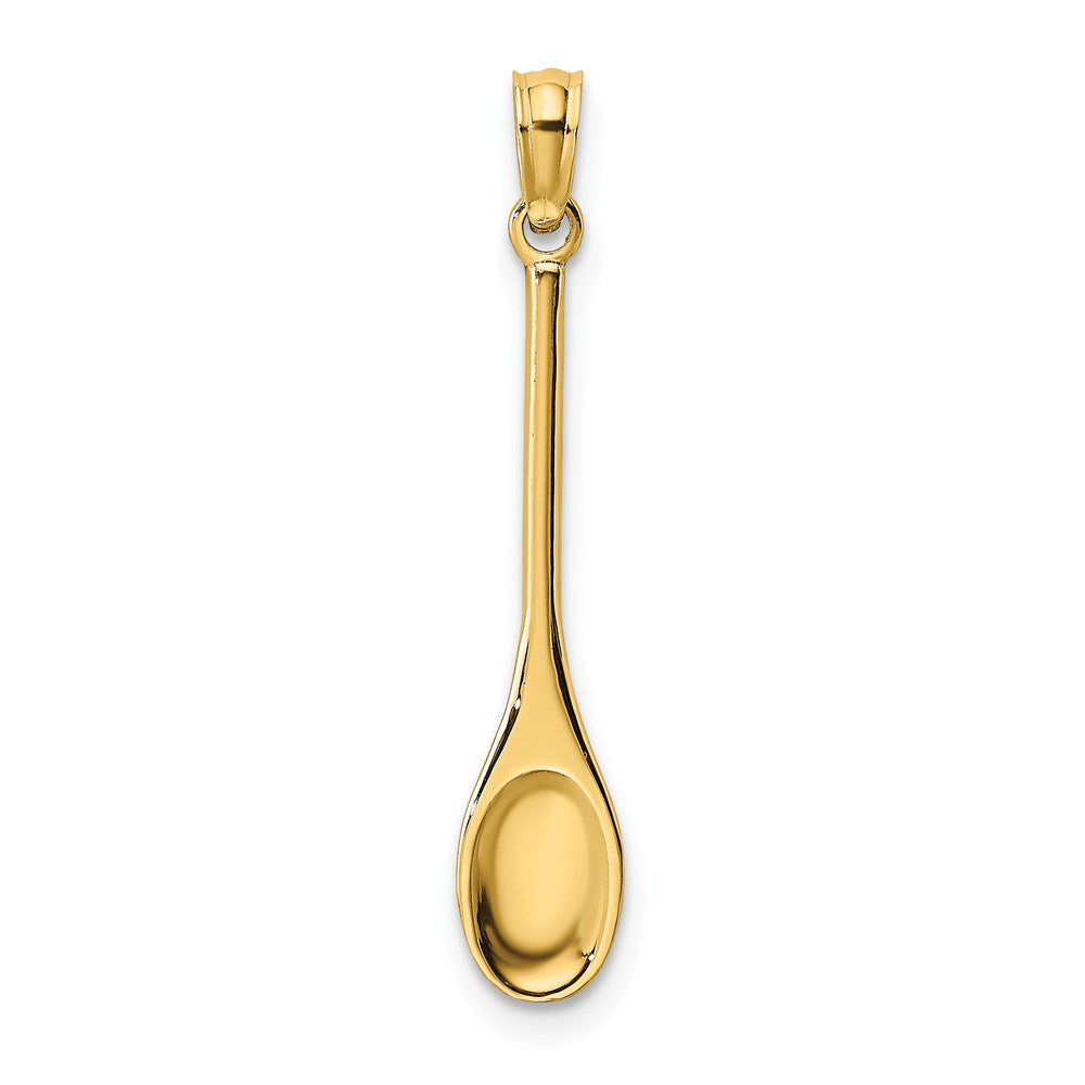 14k Yellow Gold 5.1 mm Polished 3-D Spoon Charm (0.62 grams)