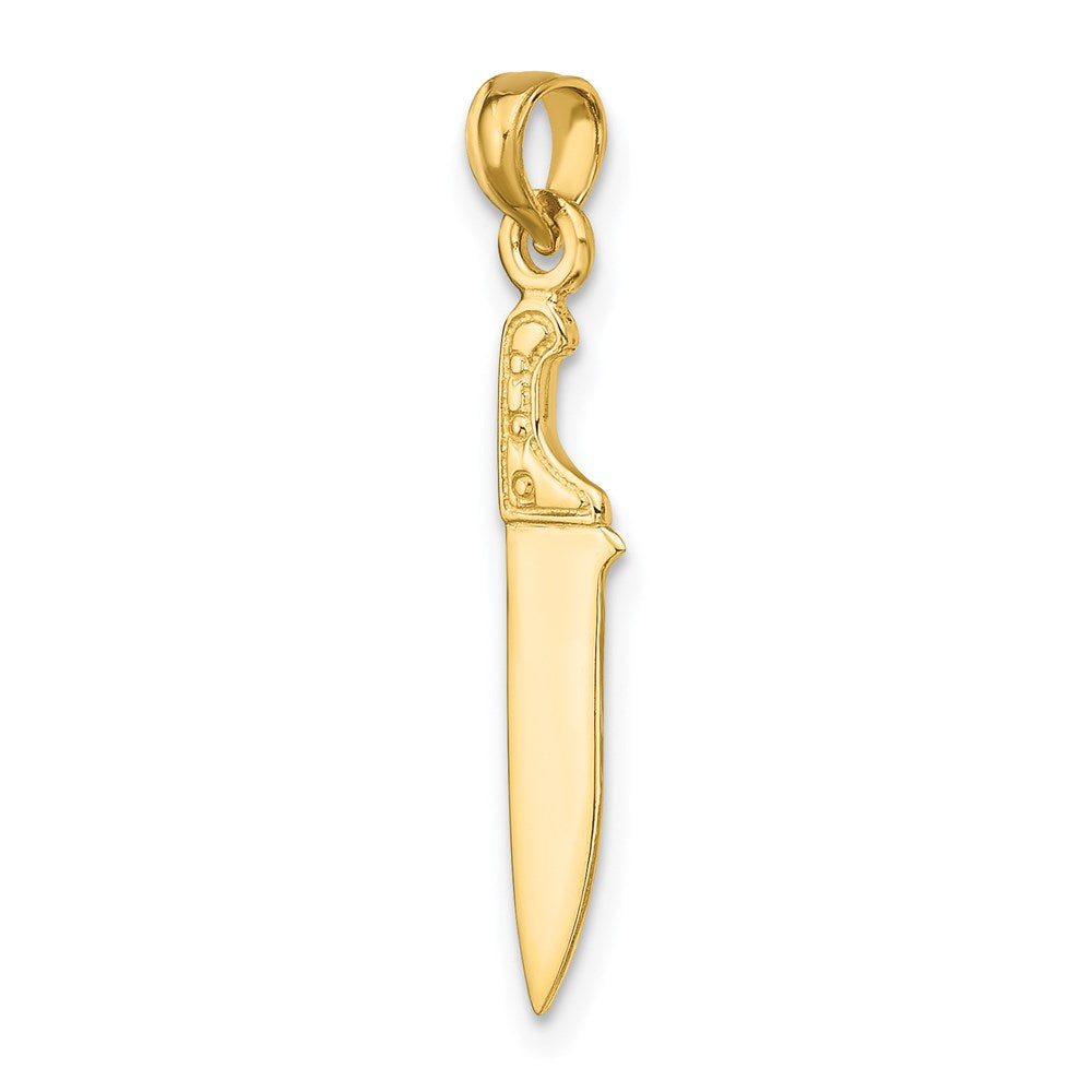 14k Yellow Gold 4.25 mm 3-D Polished Butcher Knife Charm (0.62 grams)