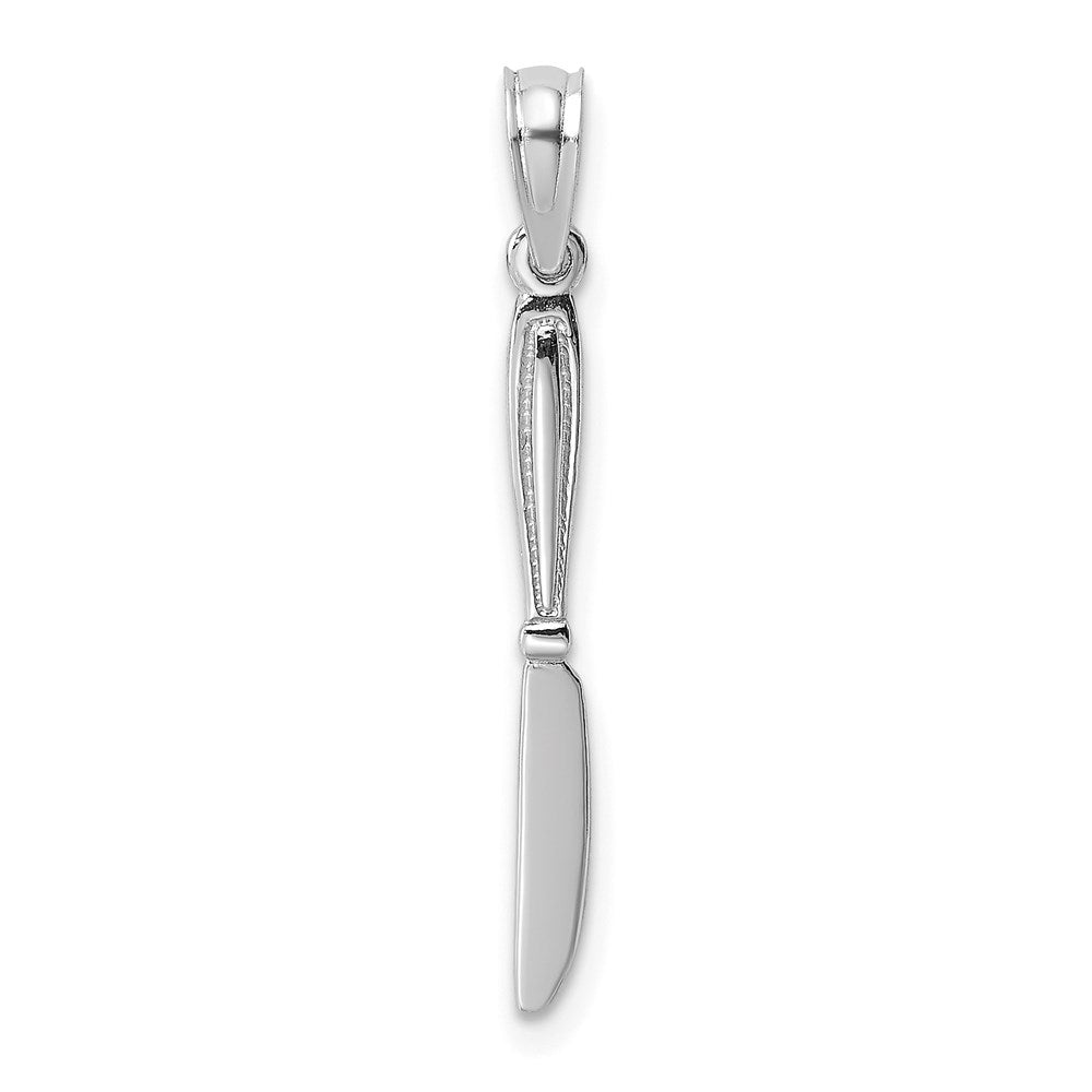 14k White Gold 2.25 mm 3-D Polished Table Knife Charm (0.44 grams)