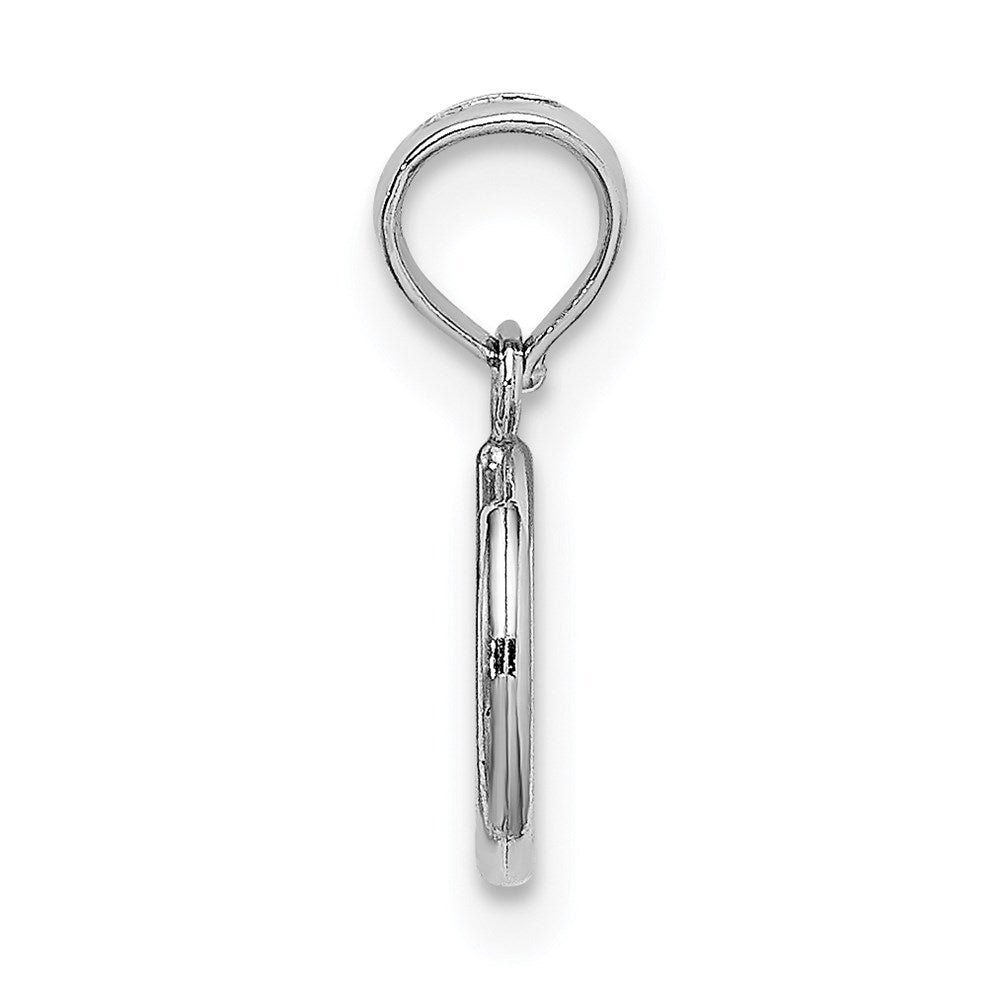 14k White Gold 8 mm 3-D Peace Symbol Charm (0.53 grams)