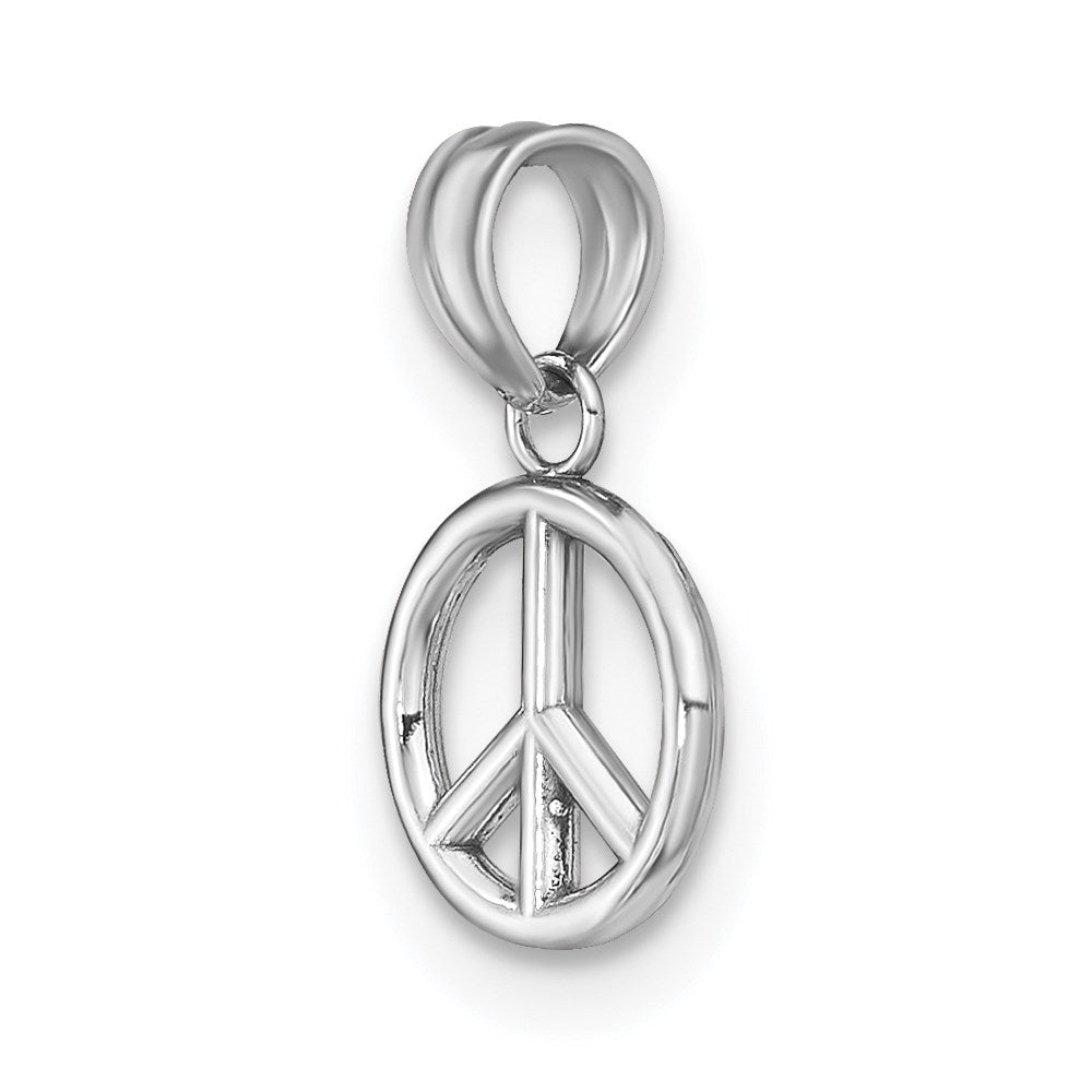 14k White Gold 8 mm 3-D Peace Symbol Charm (0.53 grams)