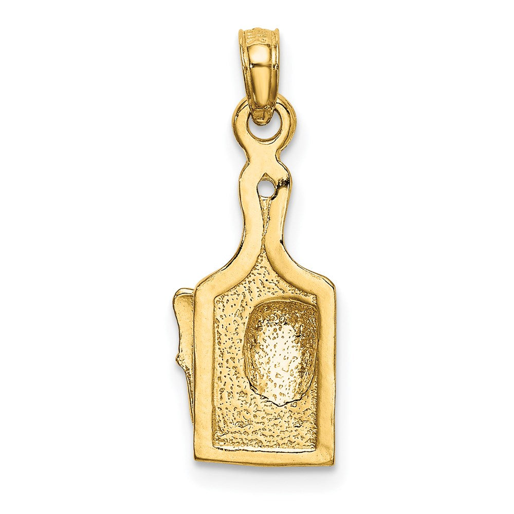 14k Yellow Gold 8.45 mm Cheese Board w/ Knife Charm (1.58 grams)