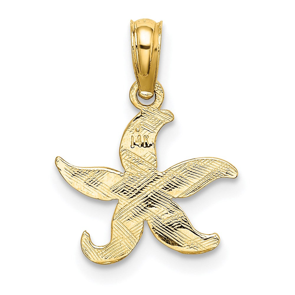 14k Yellow Gold 12.8 mm Flat Starfish Charm (0.5 grams)