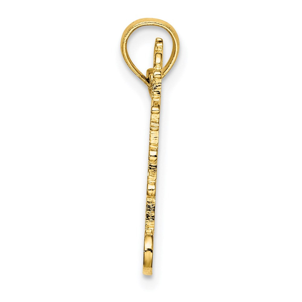 14k Yellow Gold 20 mm Cut-Out Lighthouse w/ Water Charm (1.05 grams)