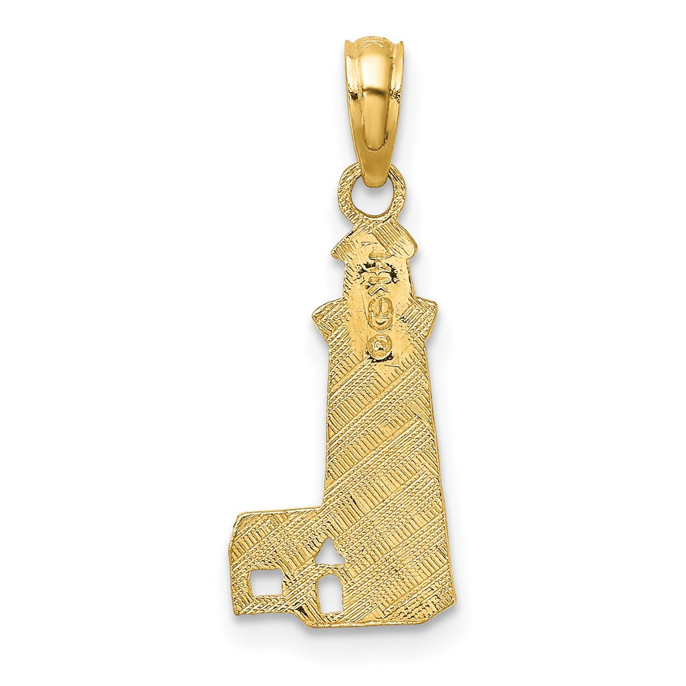 14k Yellow Gold 8.6 mm Lighthouse Charm (0.74 grams)