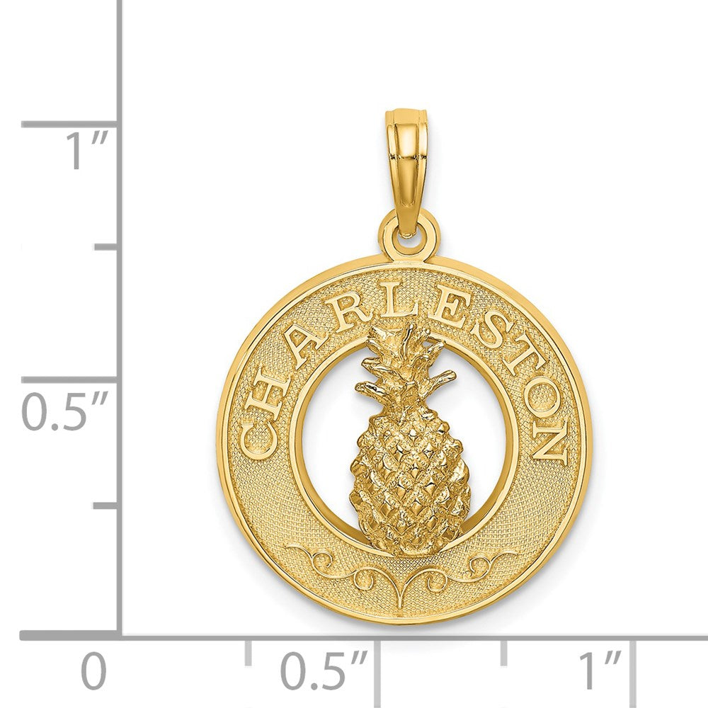14k Yellow Gold 19.6 mm CHARLESTON Pineapple Charm (2.28 grams)