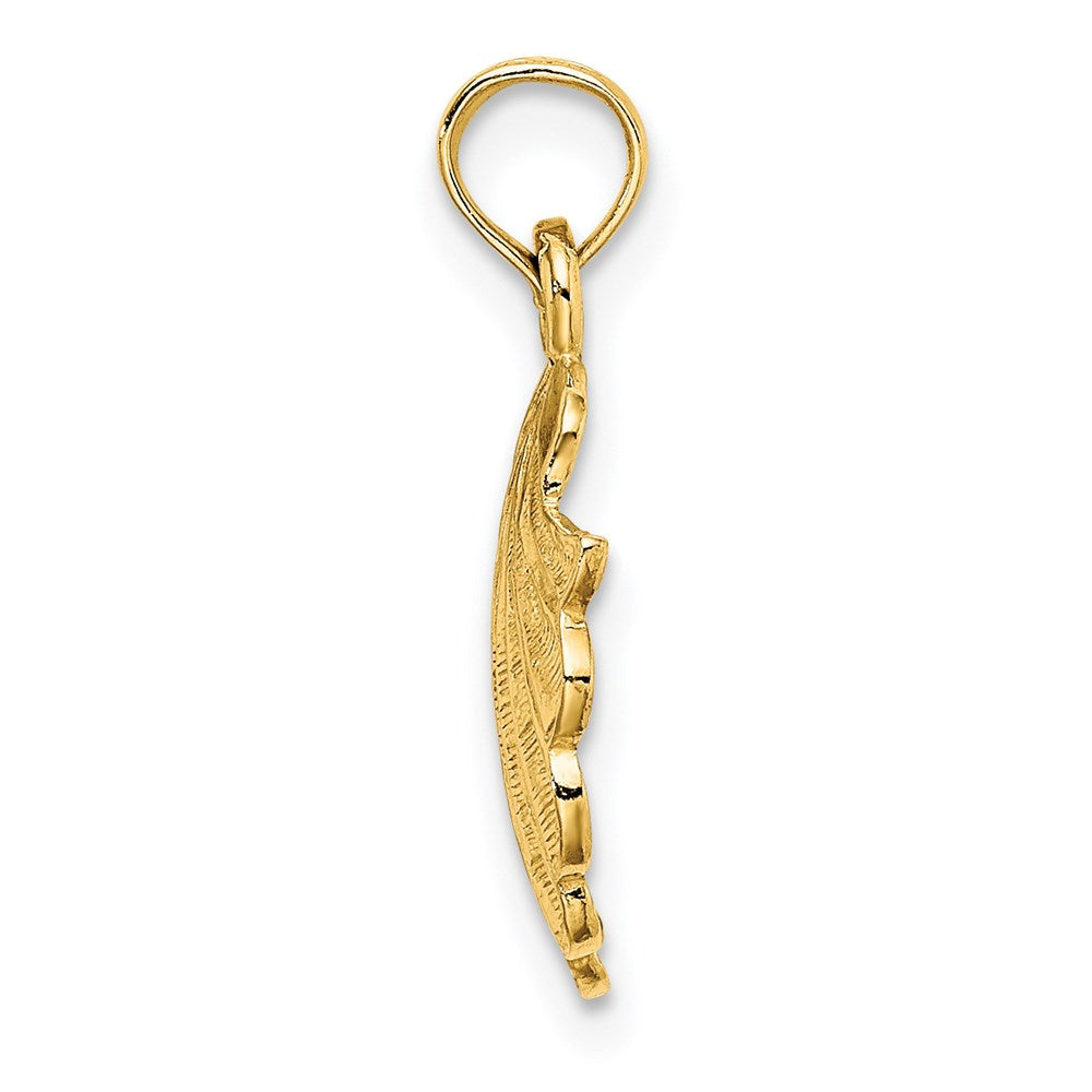 14k Yellow Gold 12 mm Scallop Shell Charm (0.82 grams)