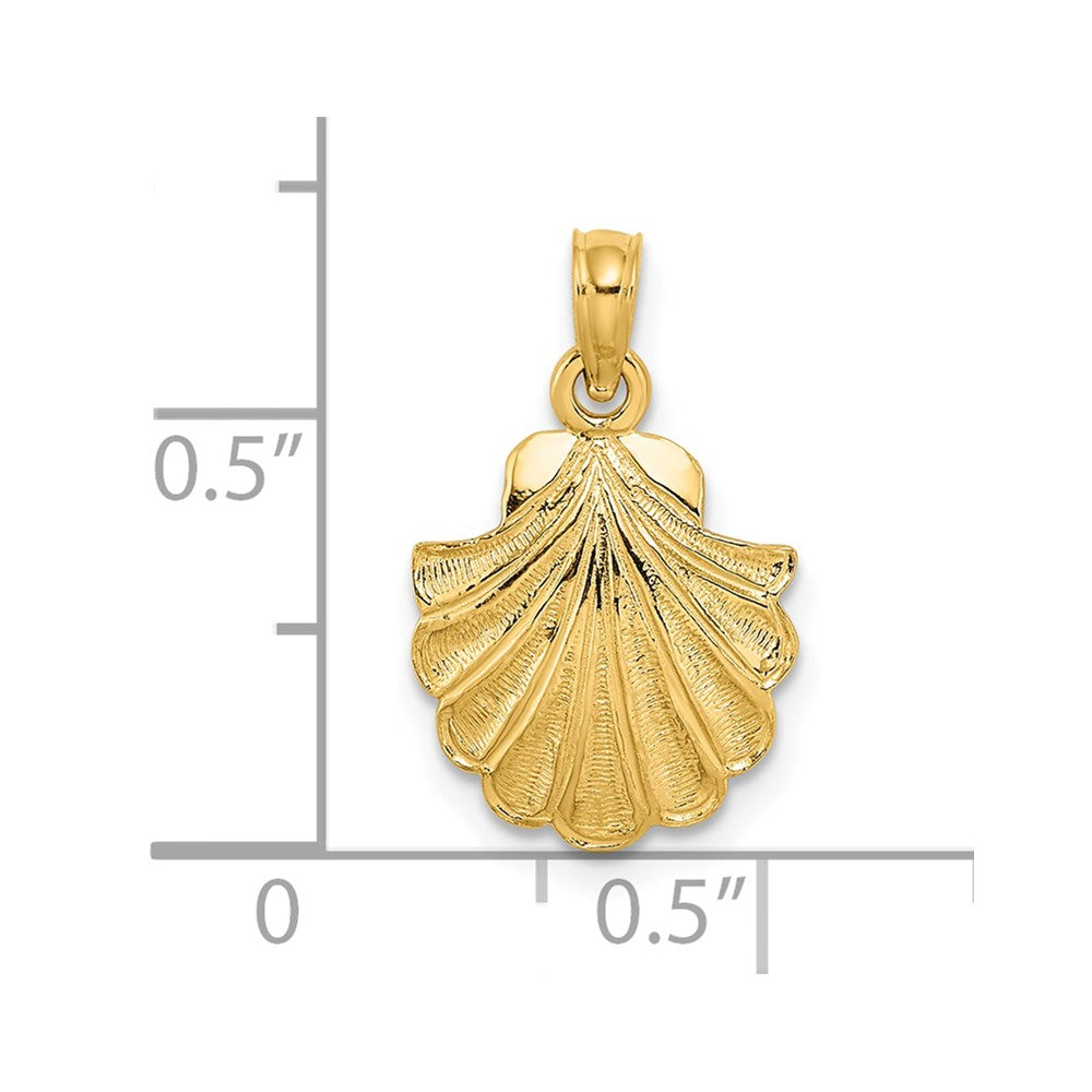14k Yellow Gold 12 mm Scallop Shell Charm (0.82 grams)