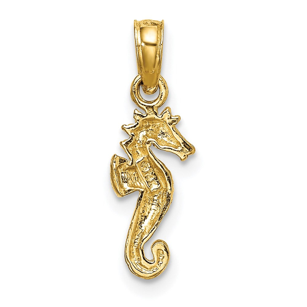 14k Yellow Gold 6.4 mm Mini Seahorse Charm (0.55 grams)