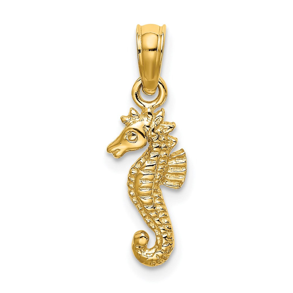 14k Yellow Gold 6.4 mm Mini Seahorse Charm (0.55 grams)
