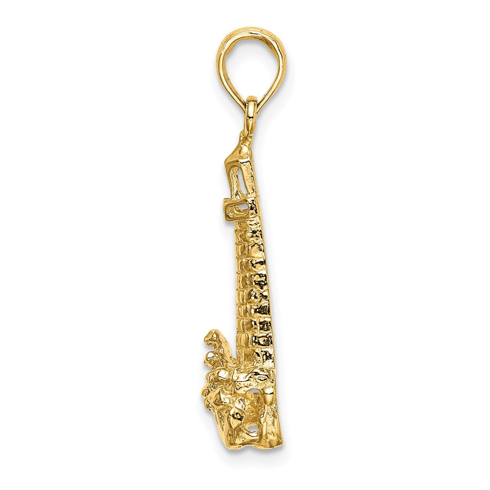 14k Yellow Gold 12.53 mm Lighthouse W/ Wave Charm (2.16 grams)