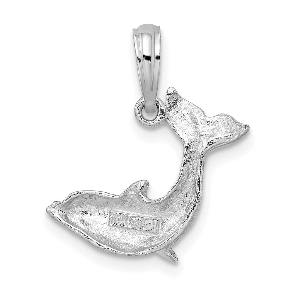 14k White Gold 17 mm Jumping Dolphin Charm (0.89 grams)