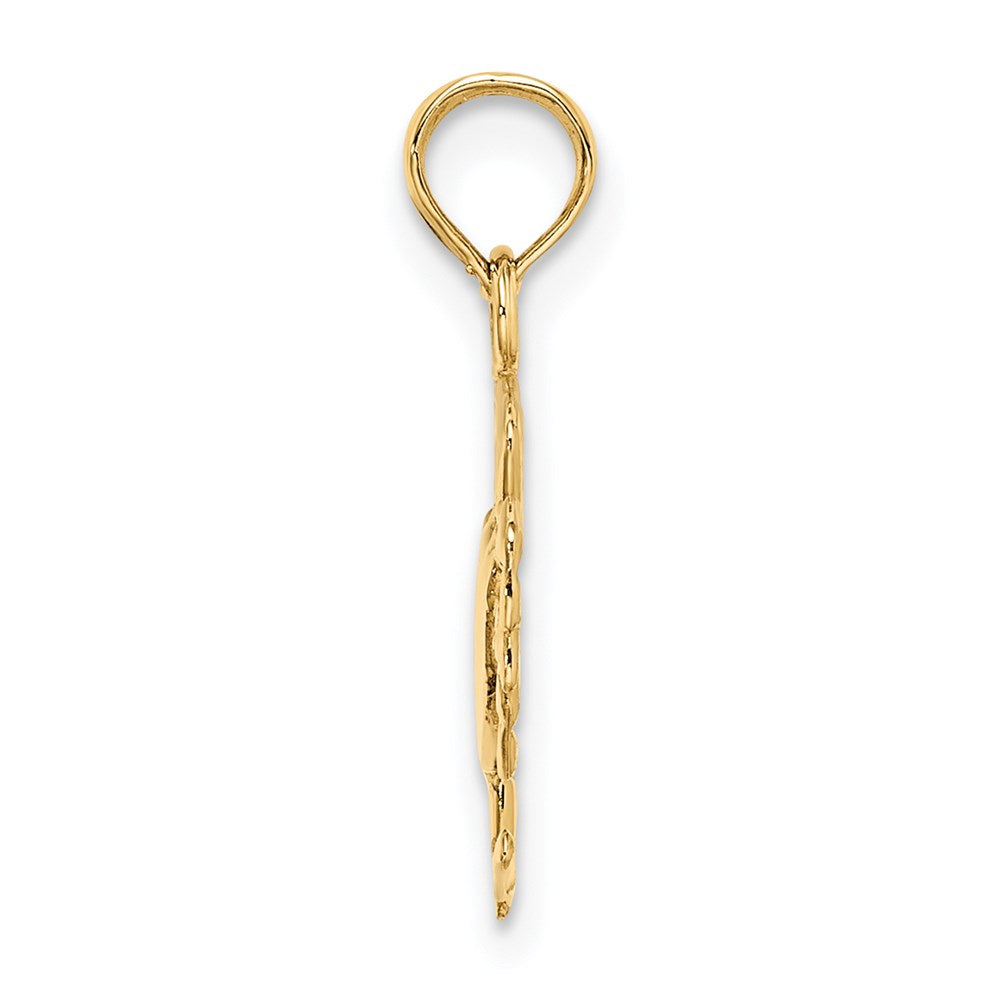 14k Yellow Gold 12.8 mm Polished Crab Charm (0.69 grams)