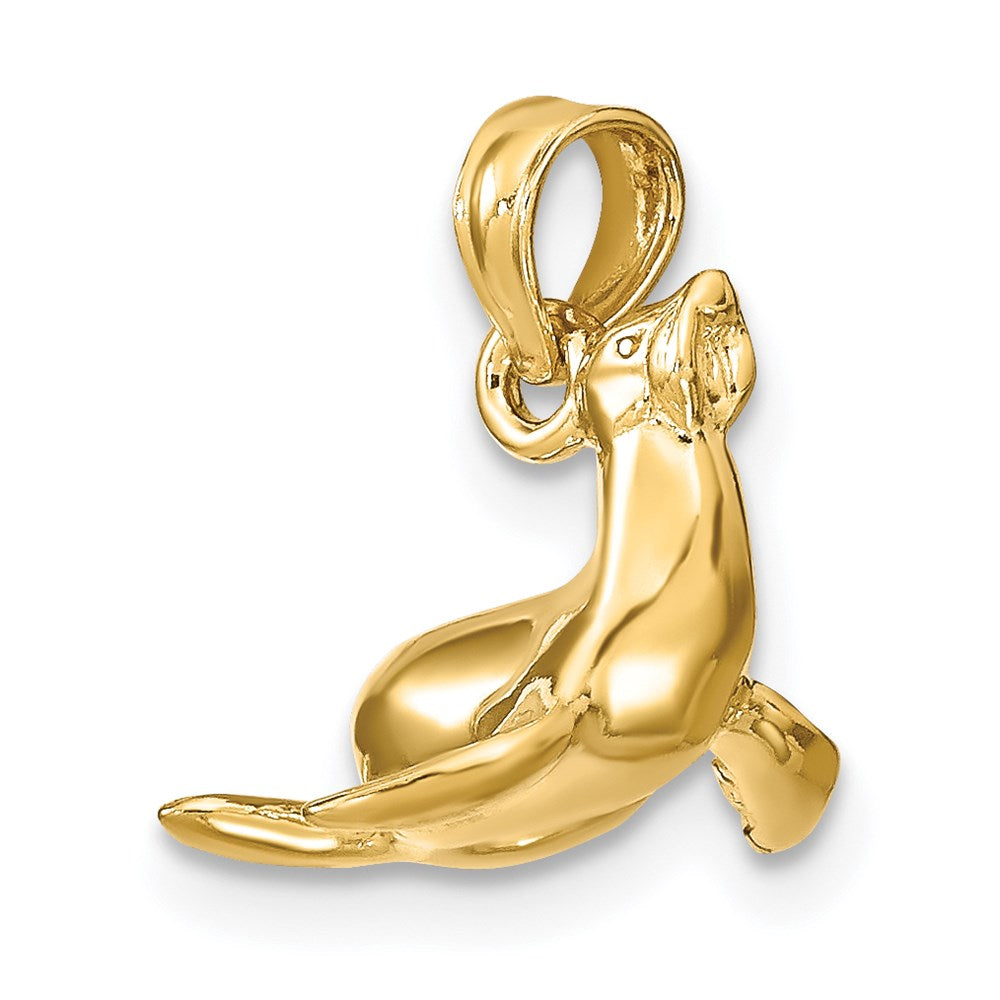 14k Yellow Gold 14.9 mm 3-D Polished Seal Charm (2.34 grams)