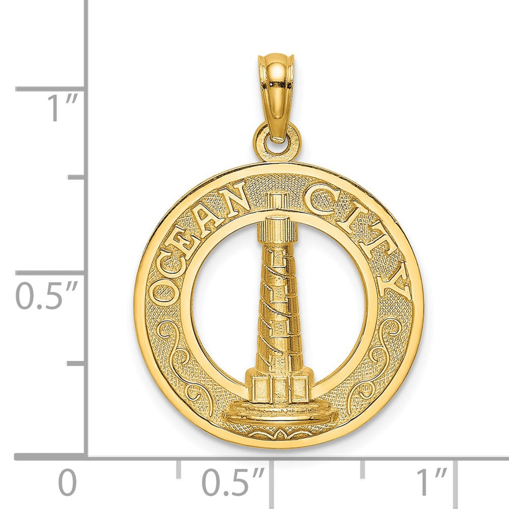 14k Yellow Gold 18.8 mm OCEAN CITY w/ Lighthouse Charm (1.68 grams)