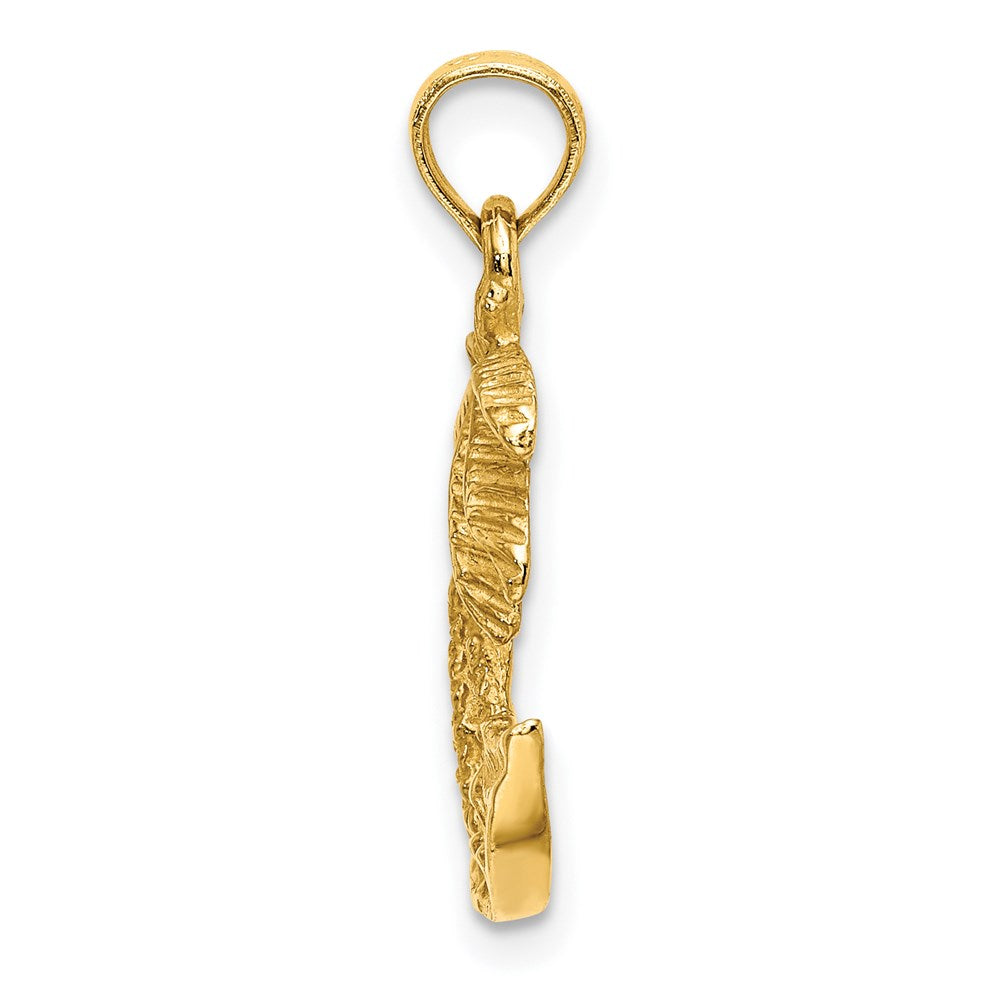 14k Yellow Gold 13.4 mm 2-D Palm Trees On Island Charm (1.87 grams)