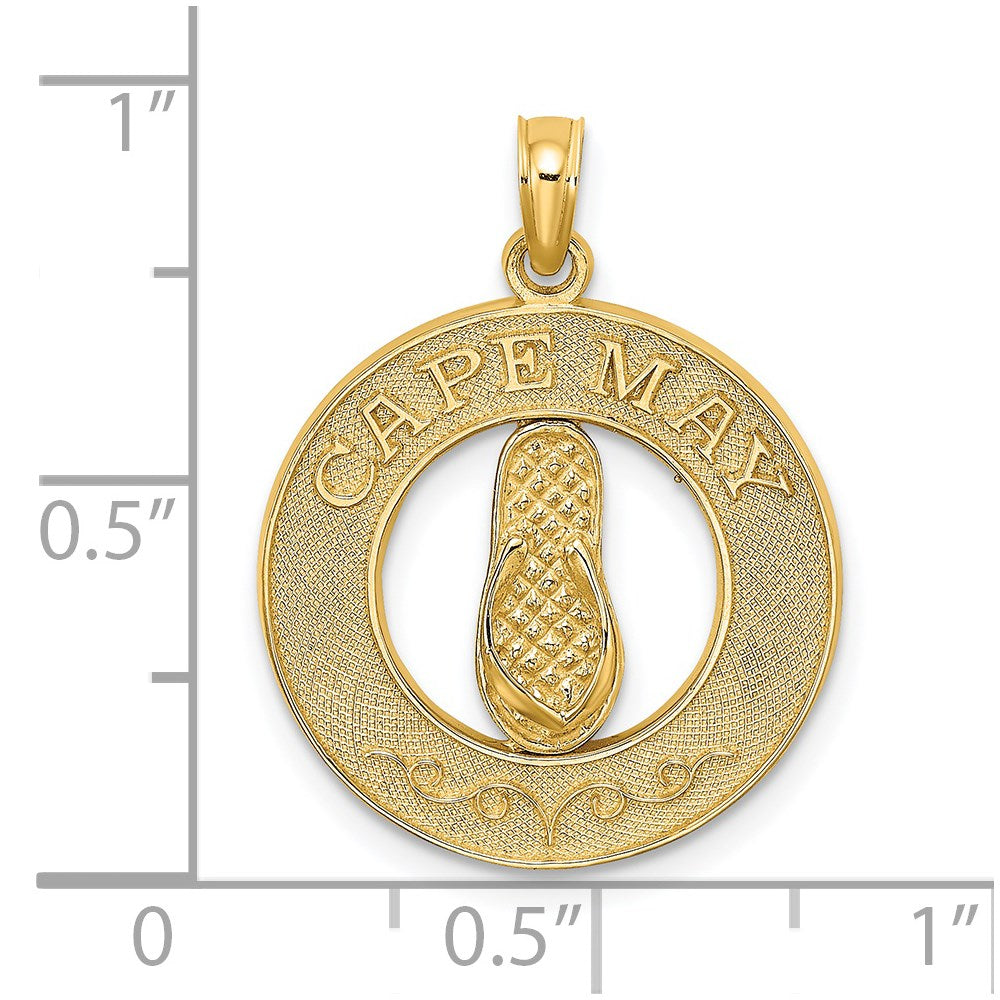 14k Yellow Gold 19.1 mm CAPE MAY w/ Flip-Flop Charm (1.94 grams)