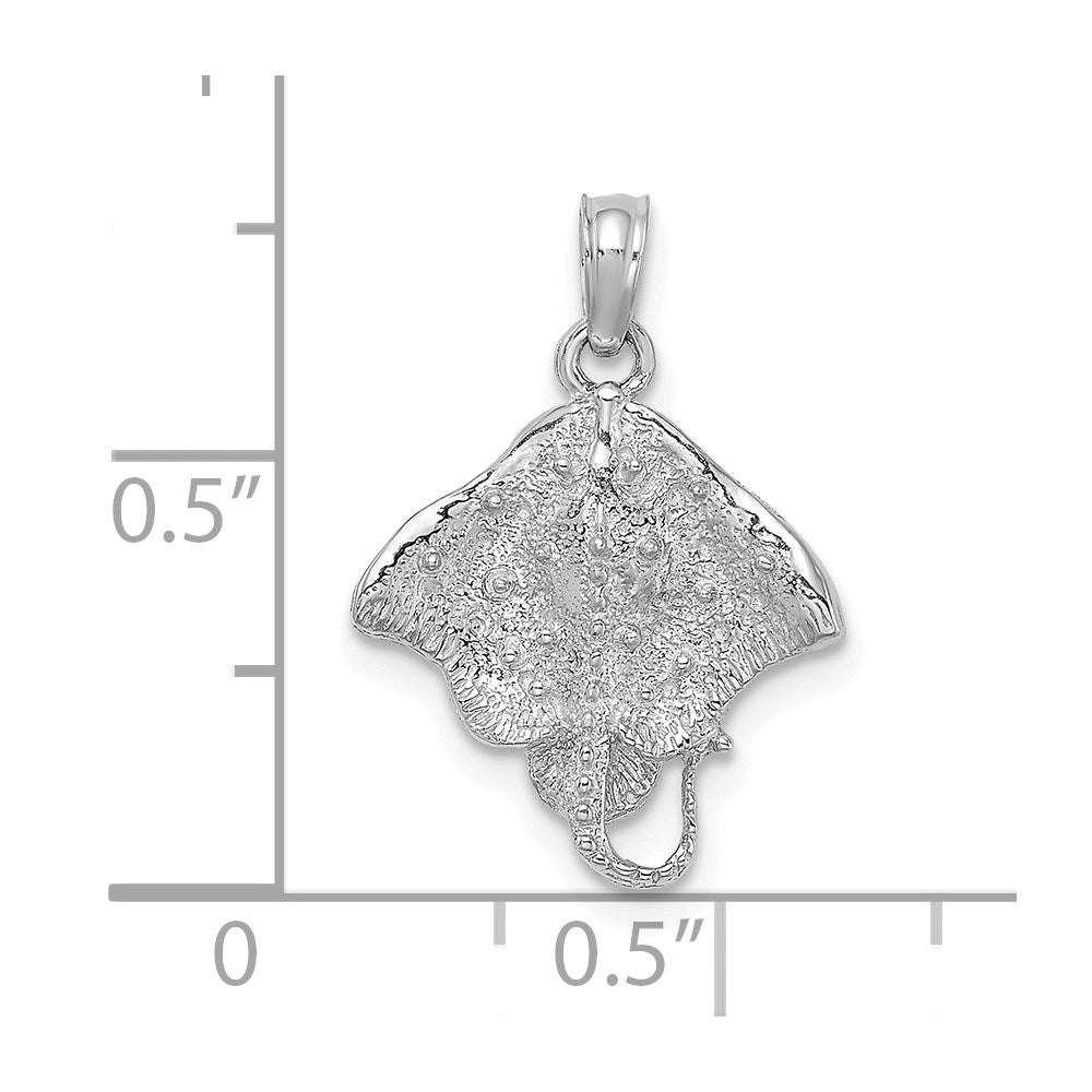 14k White Gold 15.25 mm Stingray Charm (1.28 grams)
