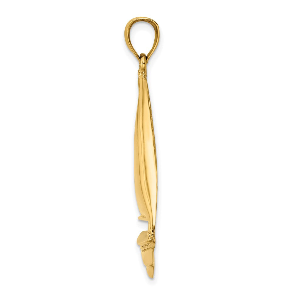 14k Yellow Gold 27.9 mm Polished Sailboat Charm (3.97 grams)