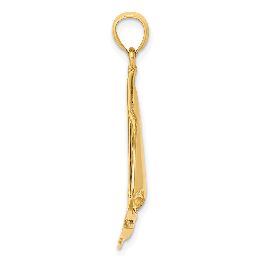 14k Yellow Gold 22.2 mm Polished Sailboat Charm (3.97 grams)