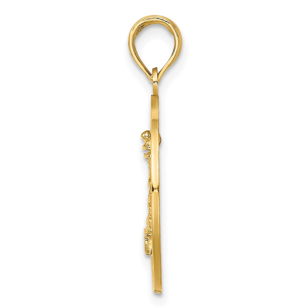 14k Yellow Gold 19.2 mm SAINT AUGUSTINE w/Lighthouse Circle Charm (1.67 grams)