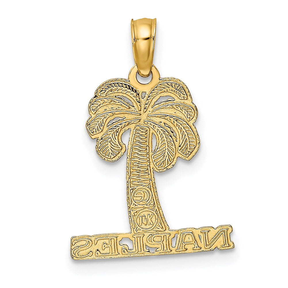14k Yellow Gold 14.3 mm NAPLES Palm Tree Charm (0.93 grams)