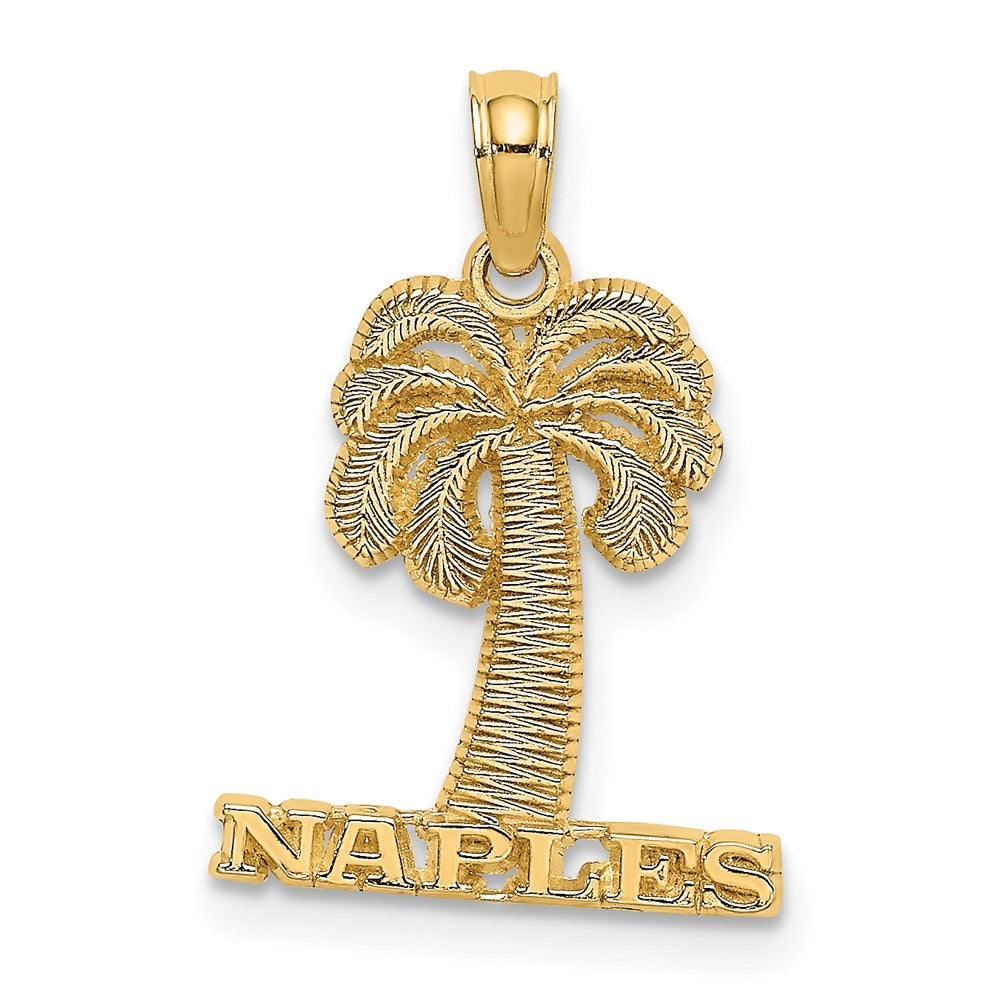 14k Yellow Gold 14.3 mm NAPLES Palm Tree Charm (0.93 grams)