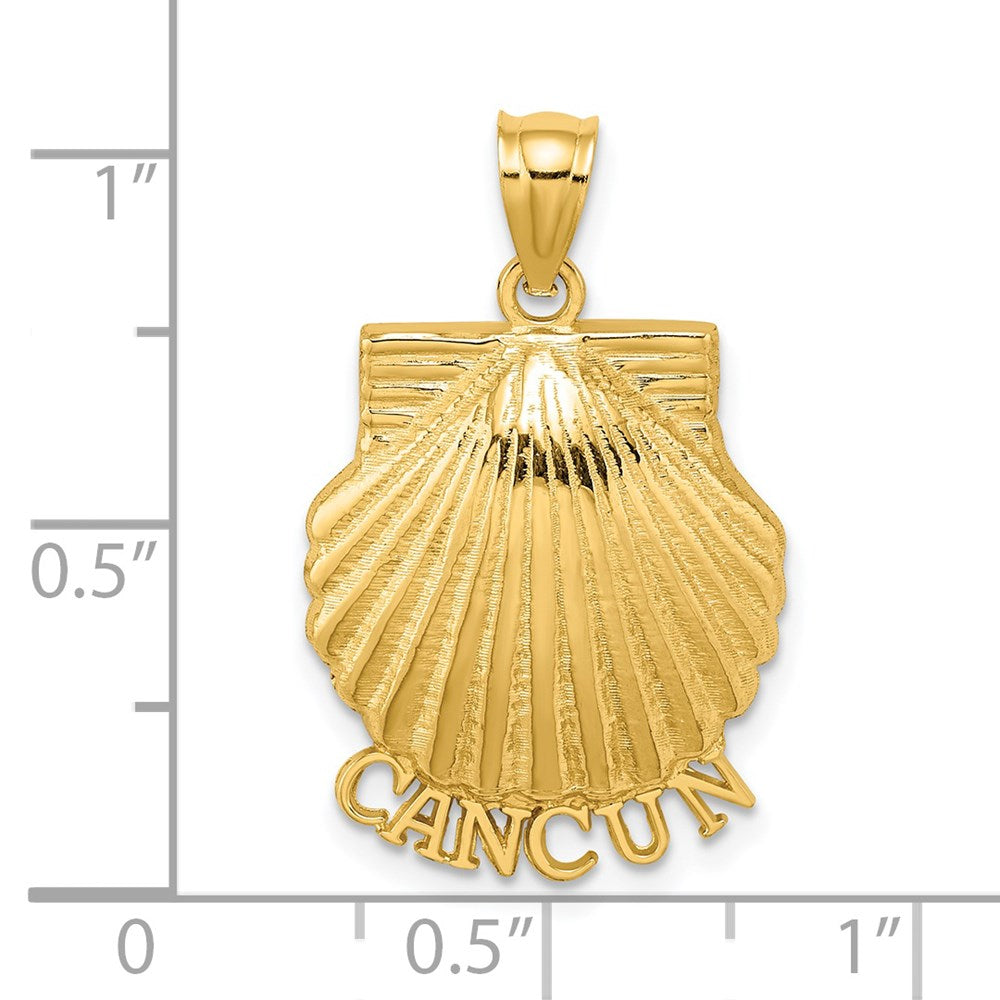 14k Yellow Gold 17.5 mm CANCUN Scallop Shell Charm (2.06 grams)