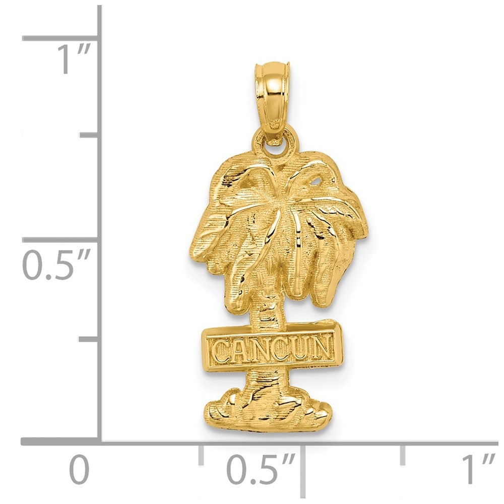 14k Yellow Gold 11.9 mm CANCUN Palm Tree Charm (2.01 grams)