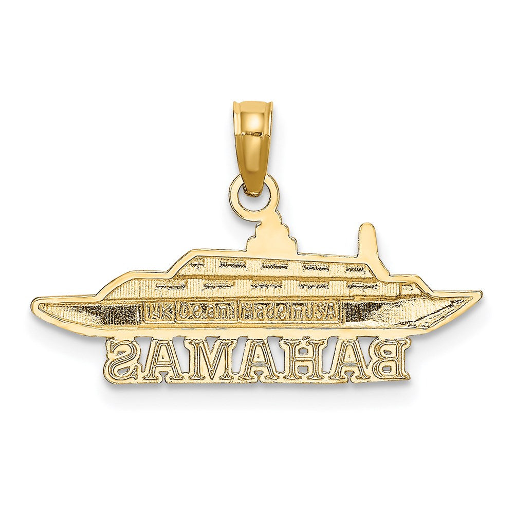 14k Yellow Gold 24.3 mm BAHAMAS Cruise Ship Charm (0.96 grams)