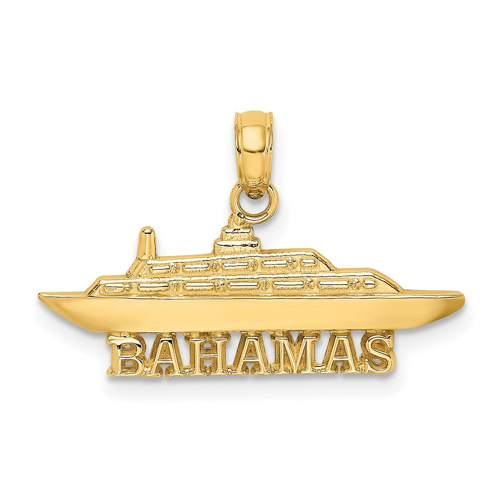 14k Yellow Gold 24.3 mm BAHAMAS Cruise Ship Charm (0.96 grams)