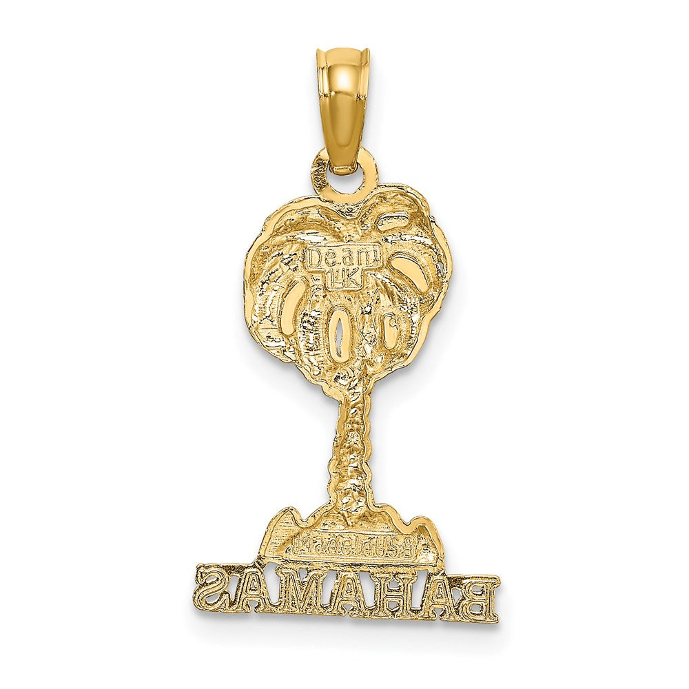 14k Yellow Gold 10.9 mm BAHAMAS Palm Tree Charm (1 grams)
