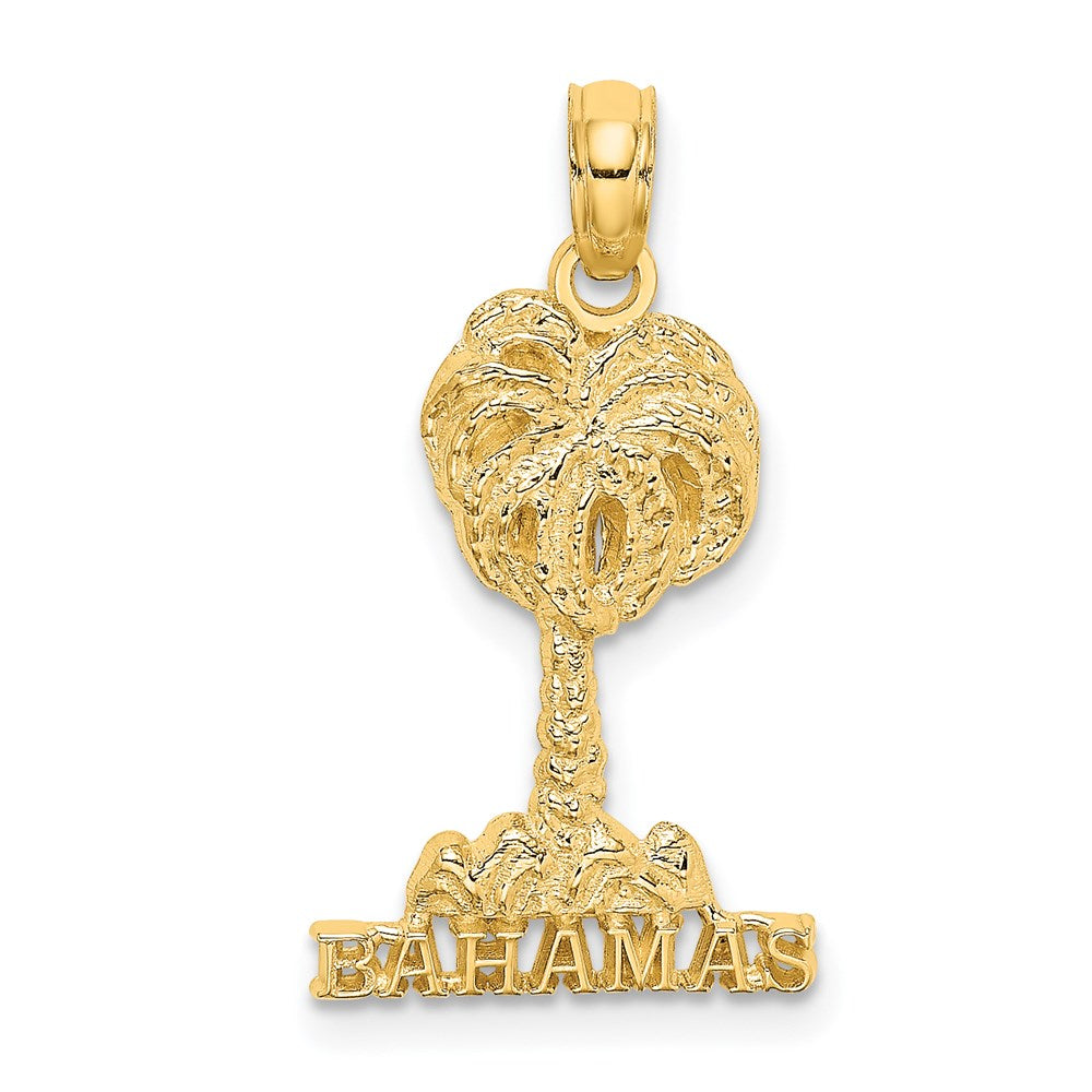 14k Yellow Gold 10.9 mm BAHAMAS Palm Tree Charm (1 grams)