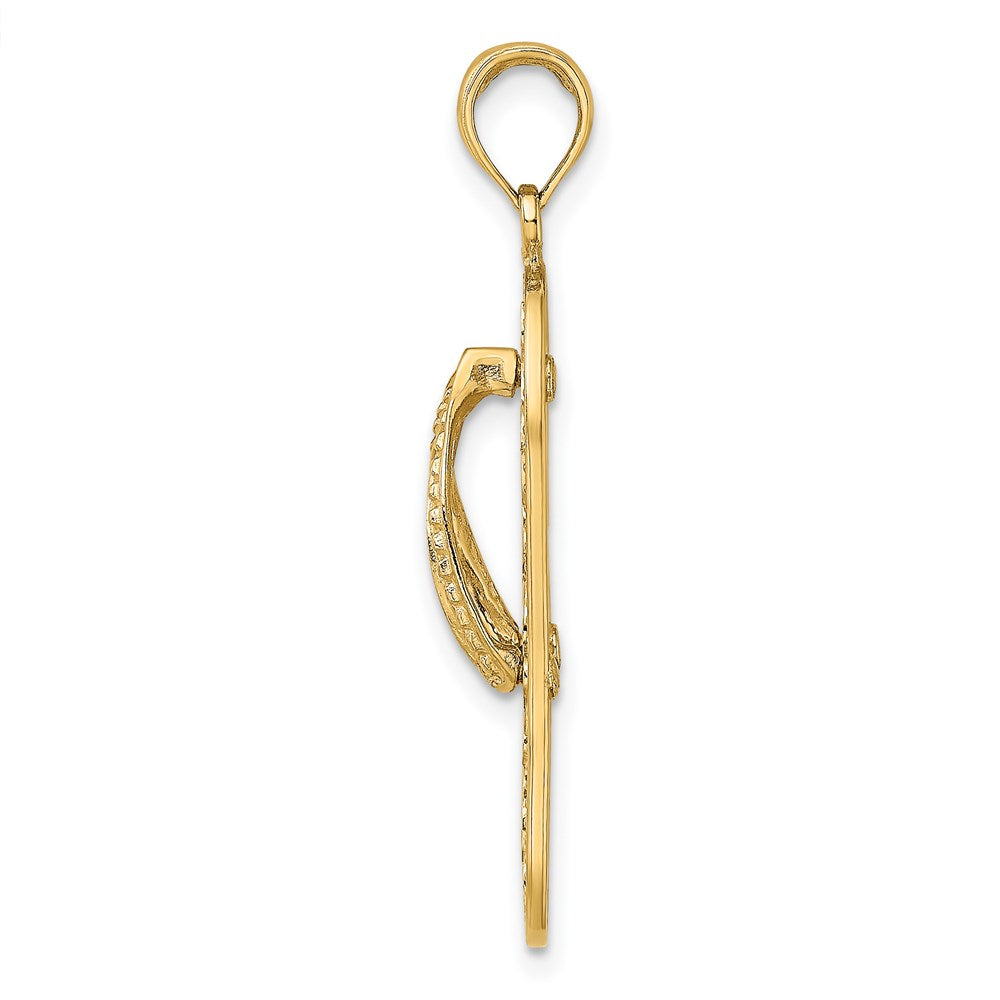 14k Yellow Gold 11.5 mm Triple Turtle Flip-Flop Charm (2.07 grams)