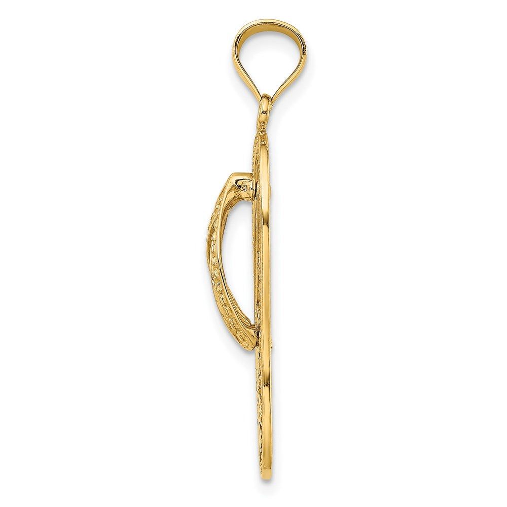14k Yellow Gold 11.4 mm Polished Dolphin Flip-Flop Charm (1.93 grams)