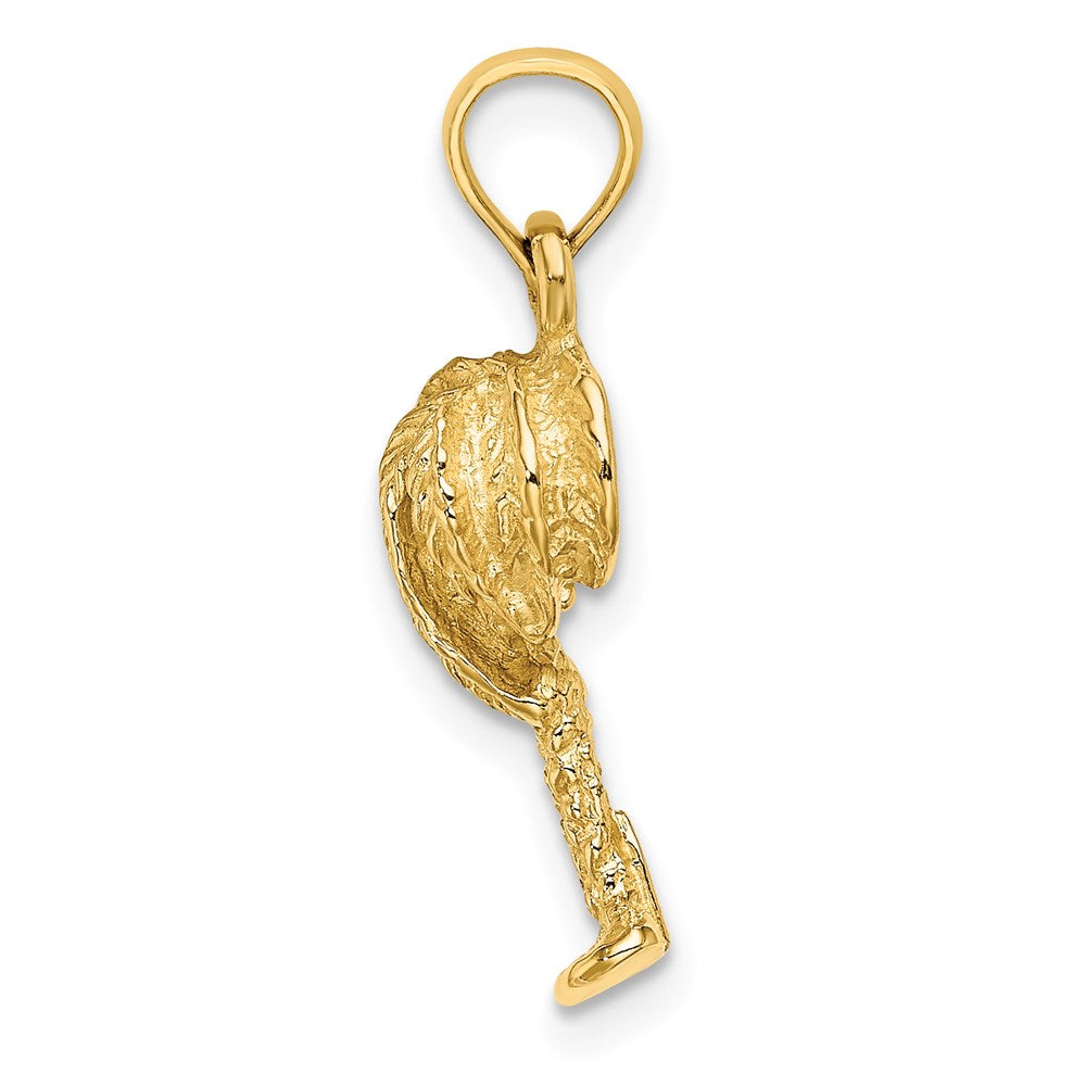 14k Yellow Gold 11.2 mm 2-D Textured Palm Tree Charm (1.51 grams)