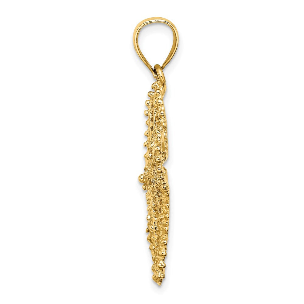 14k Yellow Gold 24.1 mm Starfish Pierced Charm (3.18 grams)