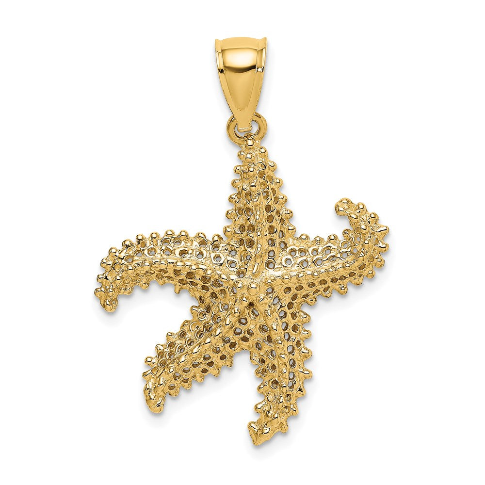 14k Yellow Gold 24.1 mm Starfish Pierced Charm (3.18 grams)