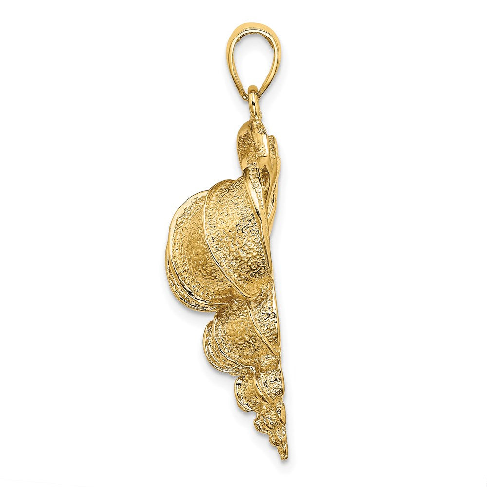 14k Yellow Gold 17.45 mm 2-D Precious Wentletrap Shell Charm (5.95 grams)